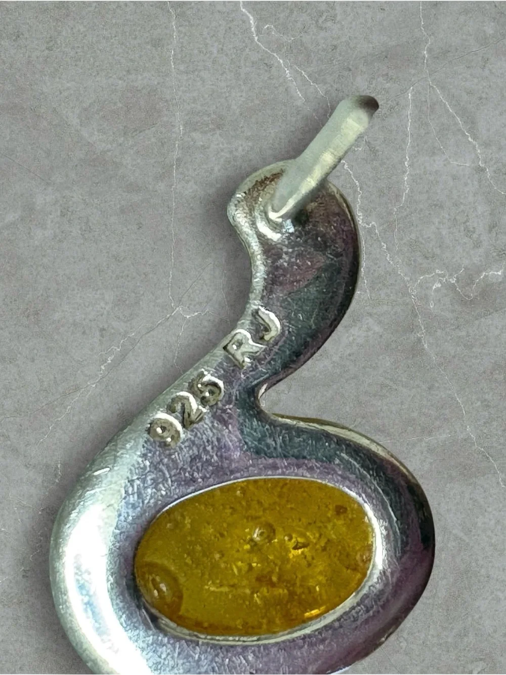Platinum over 925 Silver Golden & Honey Amber Drop Earrings